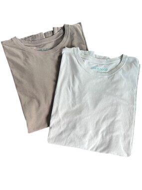 Life Is Good Men's XL Crusher Lite Cotton Tee Bundle Mint & Hunter Green